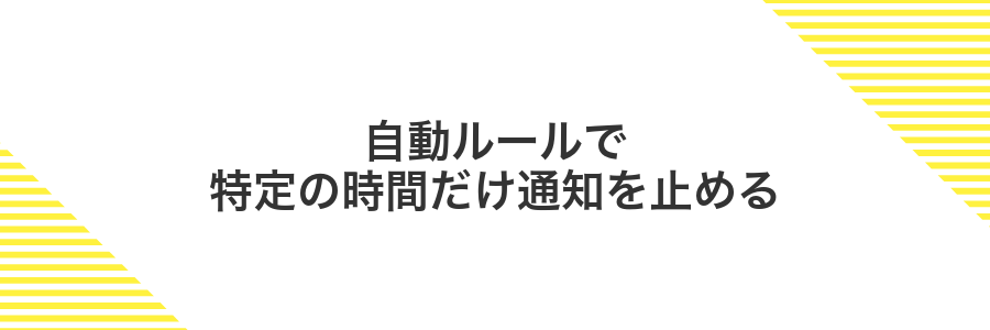 自動ルールで特定の時間だけ通知を止める