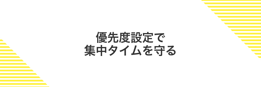 優先度設定で集中タイムを守る