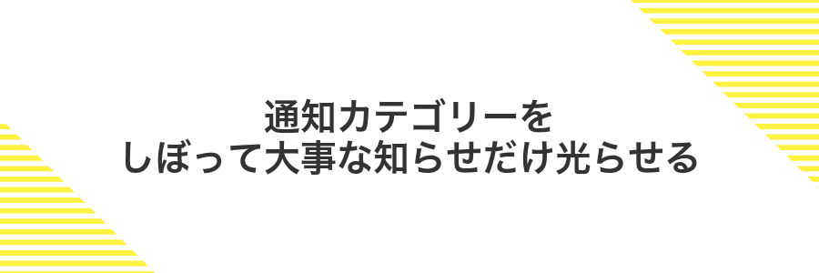 通知カテゴリーをしぼって大事な知らせだけ光らせる