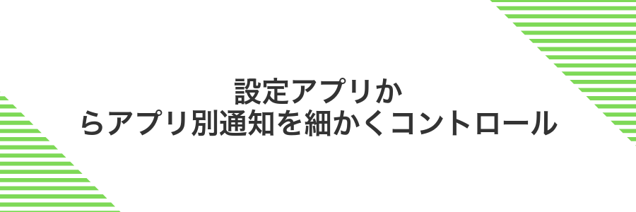 設定アプリからアプリ別通知を細かくコントロール