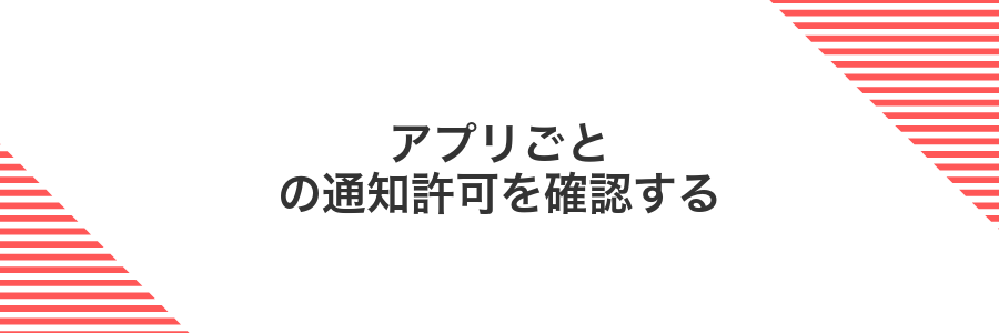 アプリごとの通知許可を確認する