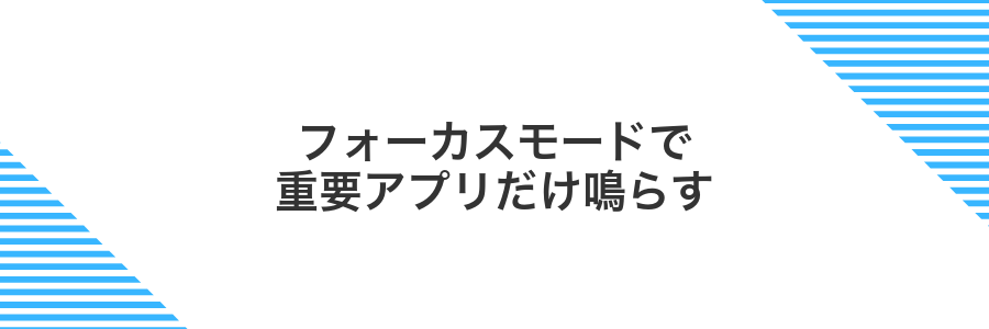 フォーカスモードで重要アプリだけ鳴らす