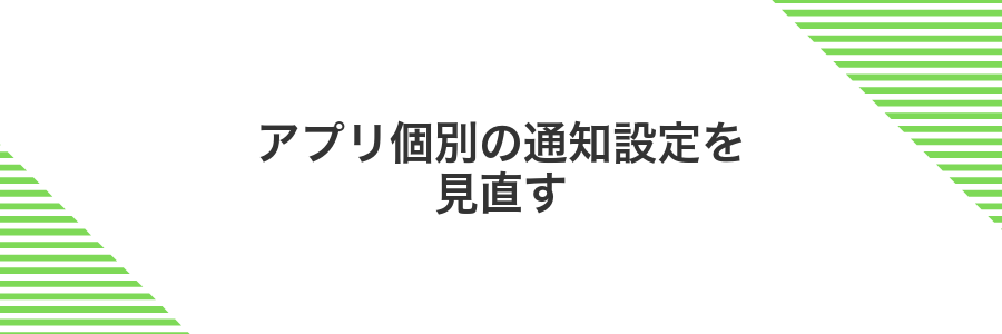 アプリ個別の通知設定を見直す