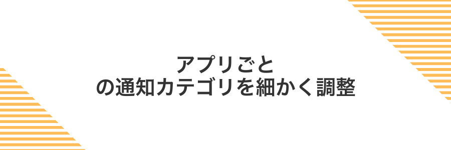 アプリごとの通知カテゴリを細かく調整