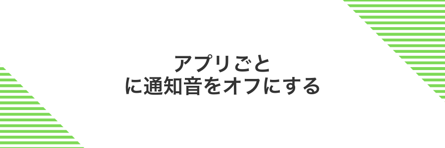 アプリごとに通知音をオフにする