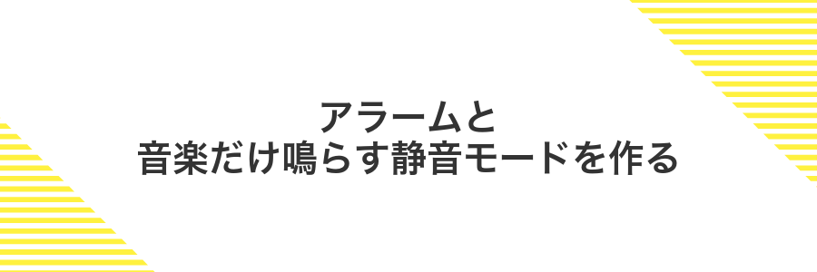 アラームと音楽だけ鳴らす静音モードを作る
