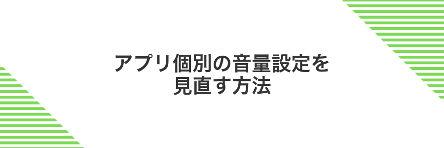 アプリ個別の音量設定を見直す方法