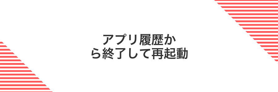 アプリ履歴から終了して再起動