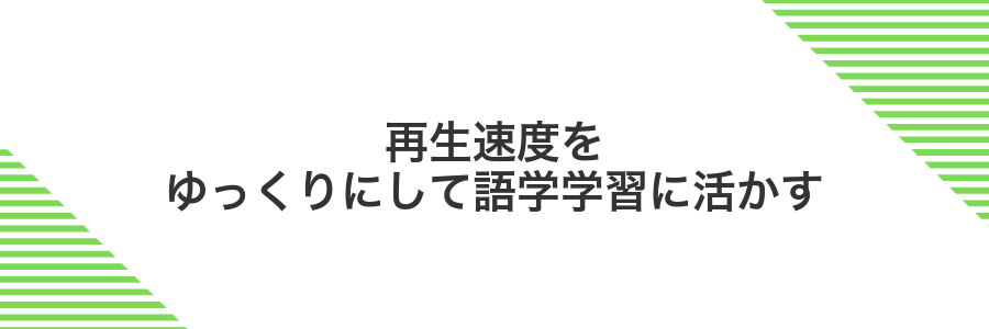再生速度をゆっくりにして語学学習に活かす