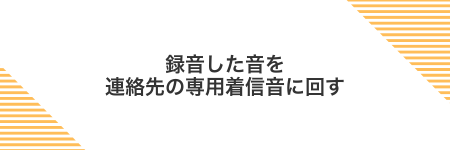 録音した音を連絡先の専用着信音に回す
