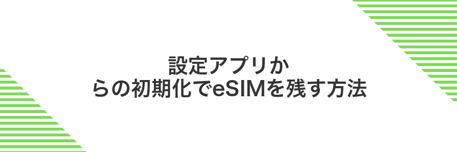 設定アプリからの初期化でeSIMを残す方法