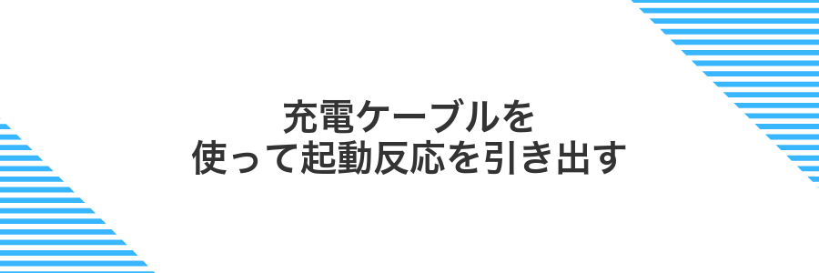 充電ケーブルを使って起動反応を引き出す