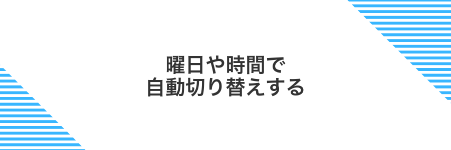曜日や時間で自動切り替えする