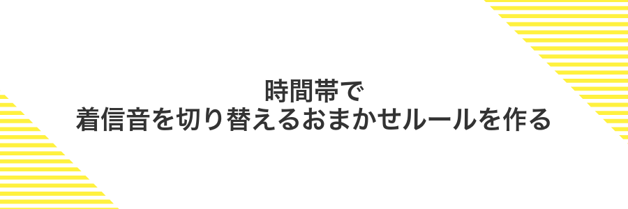 時間帯で着信音を切り替えるおまかせルールを作る