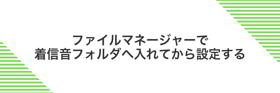 ファイルマネージャーで着信音フォルダへ入れてから設定する