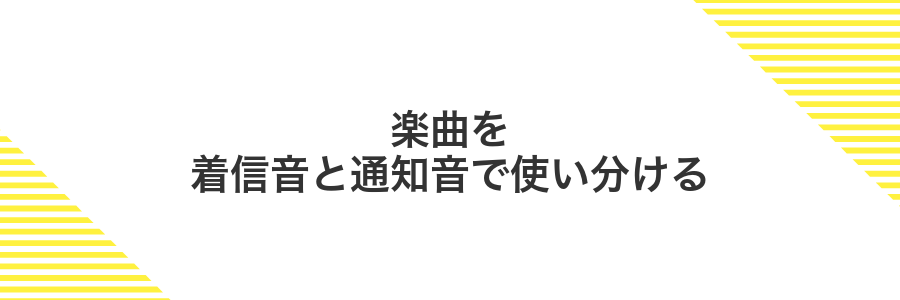 楽曲を着信音と通知音で使い分ける