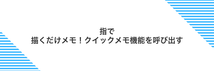 指で描くだけメモ!クイックメモ機能を呼び出す