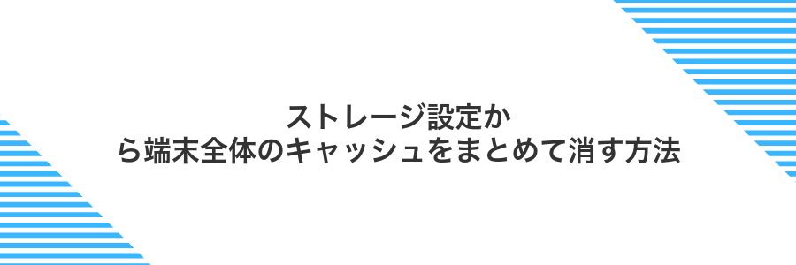 ストレージ設定から端末全体のキャッシュをまとめて消す方法