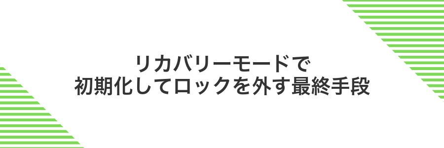 リカバリーモードで初期化してロックを外す最終手段