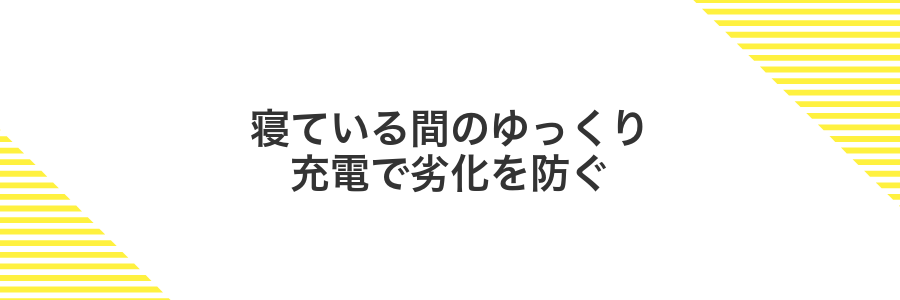 寝ている間のゆっくり充電で劣化を防ぐ