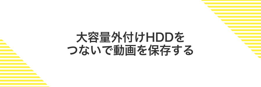 大容量外付けHDDをつないで動画を保存する