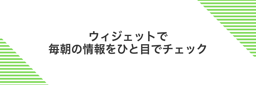ウィジェットで毎朝の情報をひと目でチェック