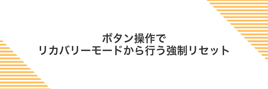 ボタン操作でリカバリーモードから行う強制リセット