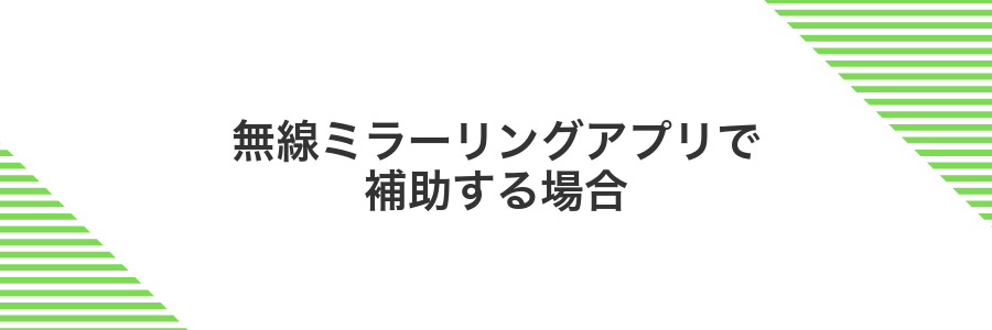無線ミラーリングアプリで補助する場合