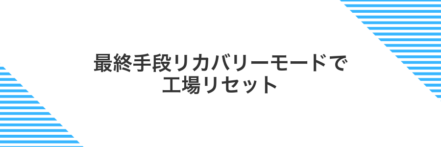 最終手段リカバリーモードで工場リセット