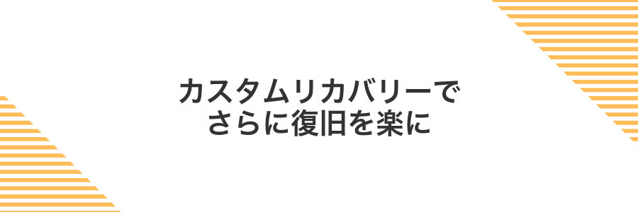 カスタムリカバリーでさらに復旧を楽に
