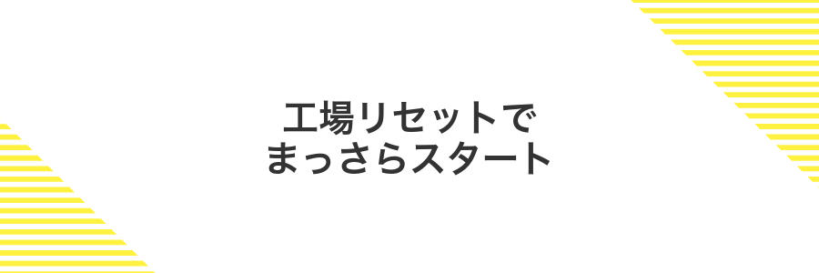 工場リセットでまっさらスタート