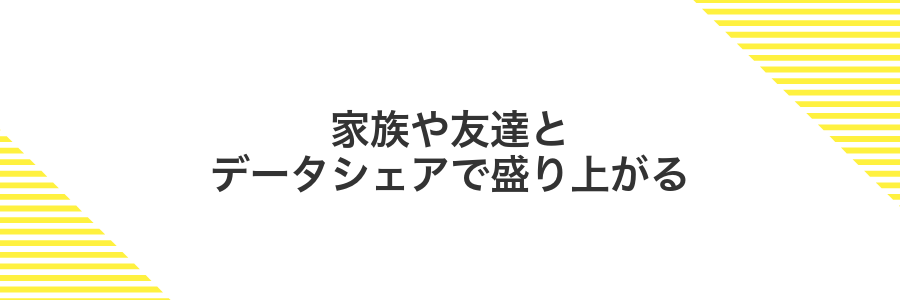 家族や友達とデータシェアで盛り上がる