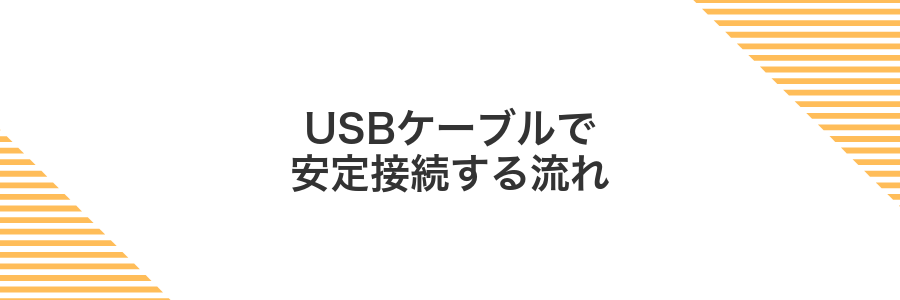 USBケーブルで安定接続する流れ