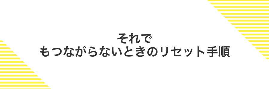 それでもつながらないときのリセット手順