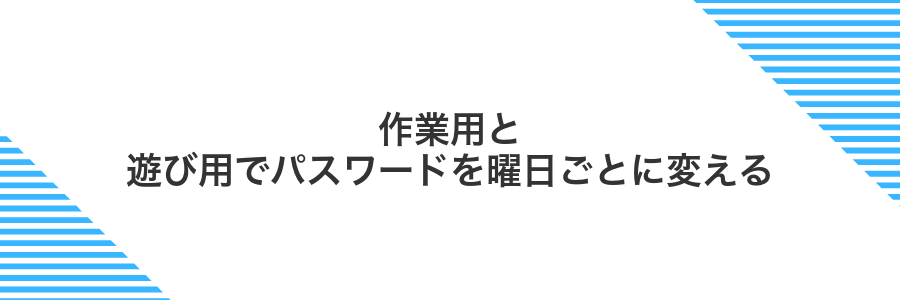 作業用と遊び用でパスワードを曜日ごとに変える