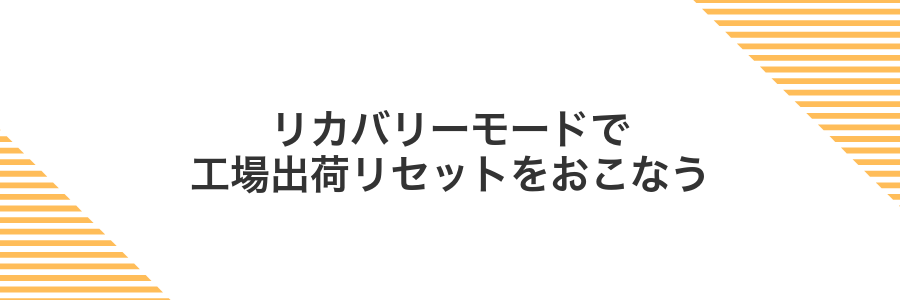 リカバリーモードで工場出荷リセットをおこなう
