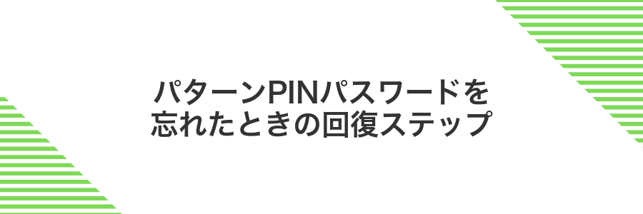 パターンPINパスワードを忘れたときの回復ステップ
