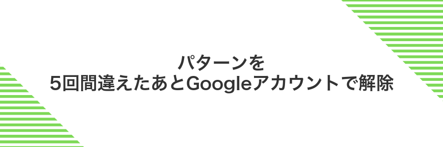 パターンを5回間違えたあとGoogleアカウントで解除