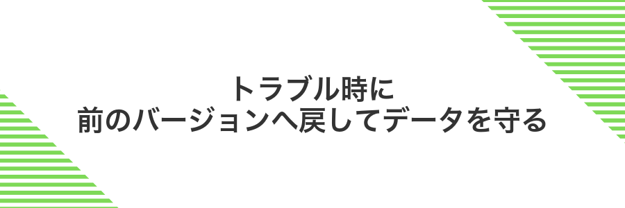 トラブル時に前のバージョンへ戻してデータを守る