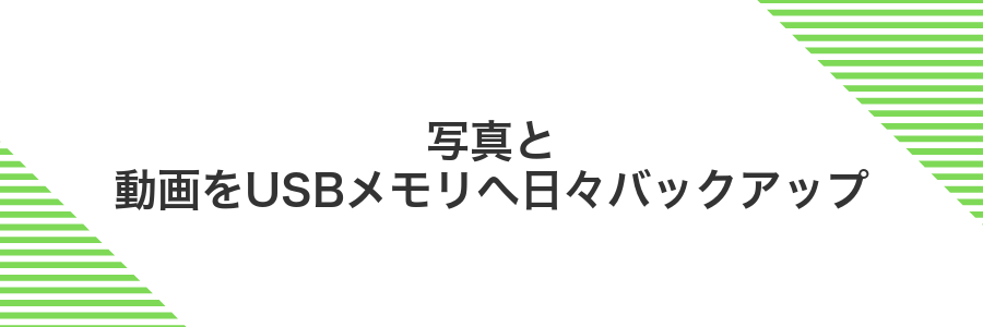 写真と動画をUSBメモリへ日々バックアップ