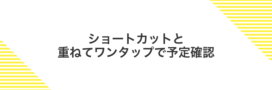 ショートカットと重ねてワンタップで予定確認