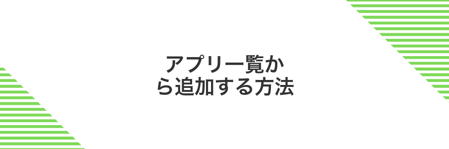 アプリ一覧から追加する方法
