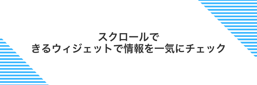 スクロールできるウィジェットで情報を一気にチェック