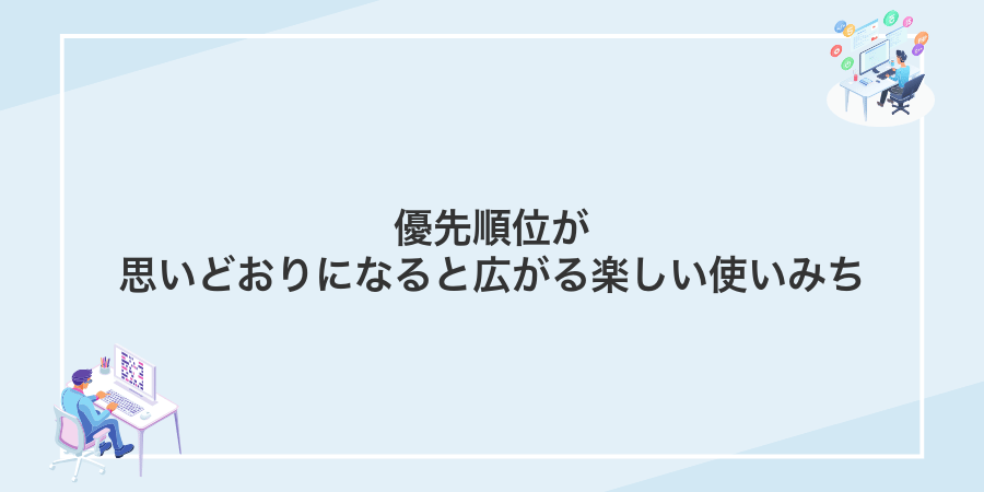 優先順位が思いどおりになると広がる楽しい使いみち