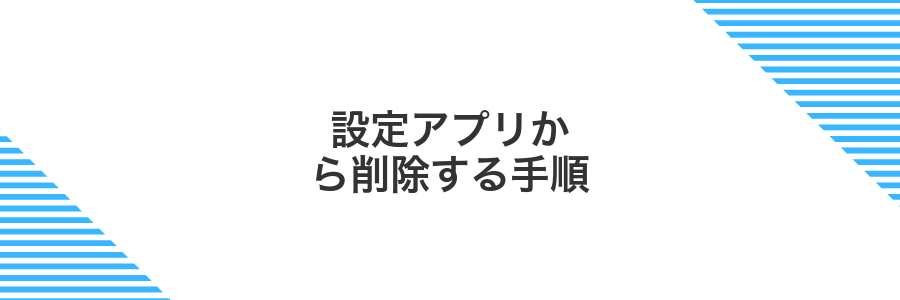 設定アプリから削除する手順