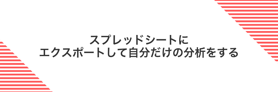 スプレッドシートにエクスポートして自分だけの分析をする