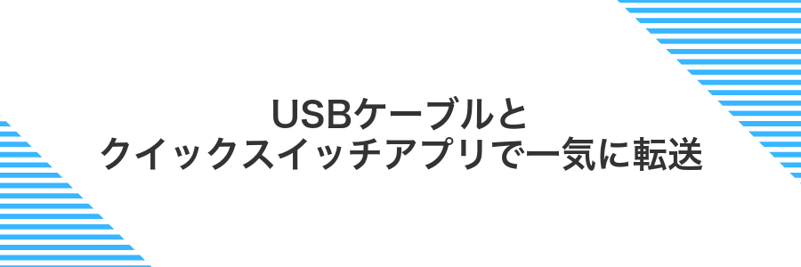 USBケーブルとクイックスイッチアプリで一気に転送