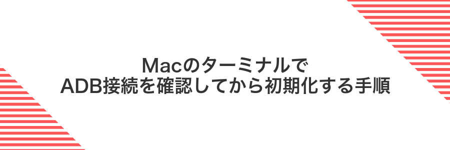 MacのターミナルでADB接続を確認してから初期化する手順
