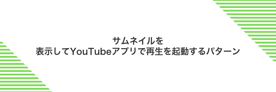 サムネイルを表示してYouTubeアプリで再生を起動するパターン