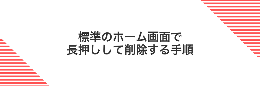 標準のホーム画面で長押しして削除する手順